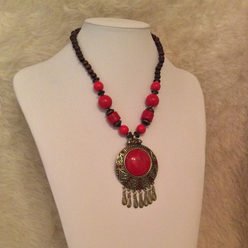Red Bohemian Necklace